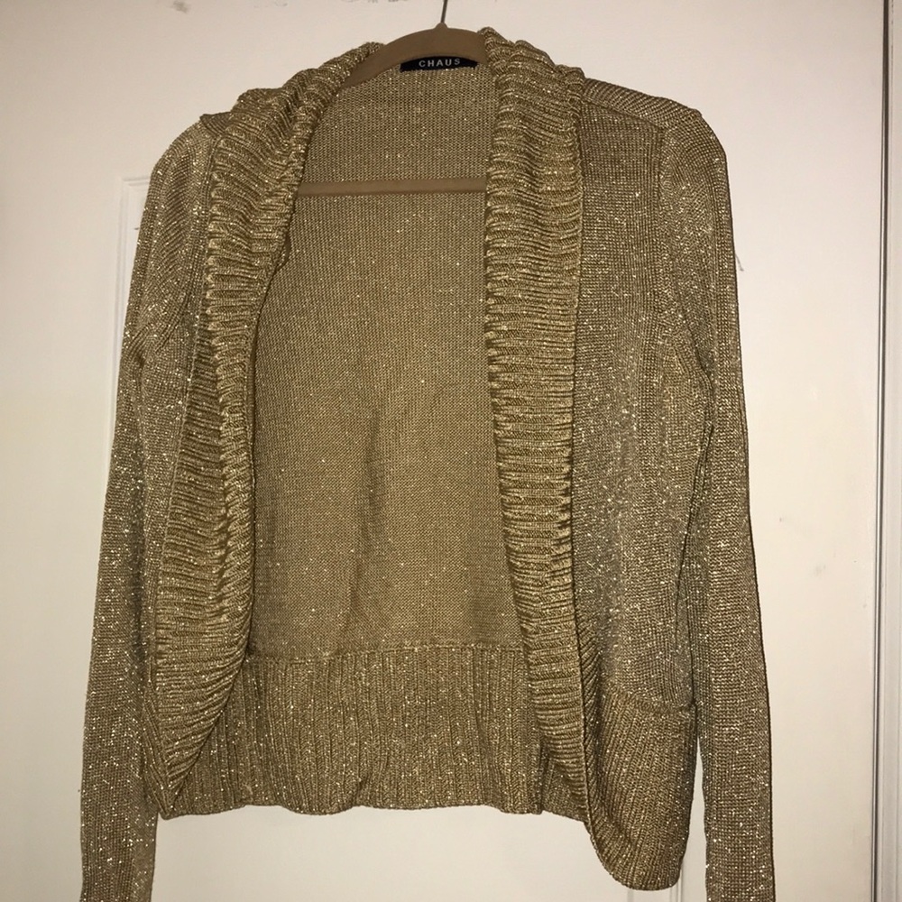 Chaus Gold Sparkle Cardigan